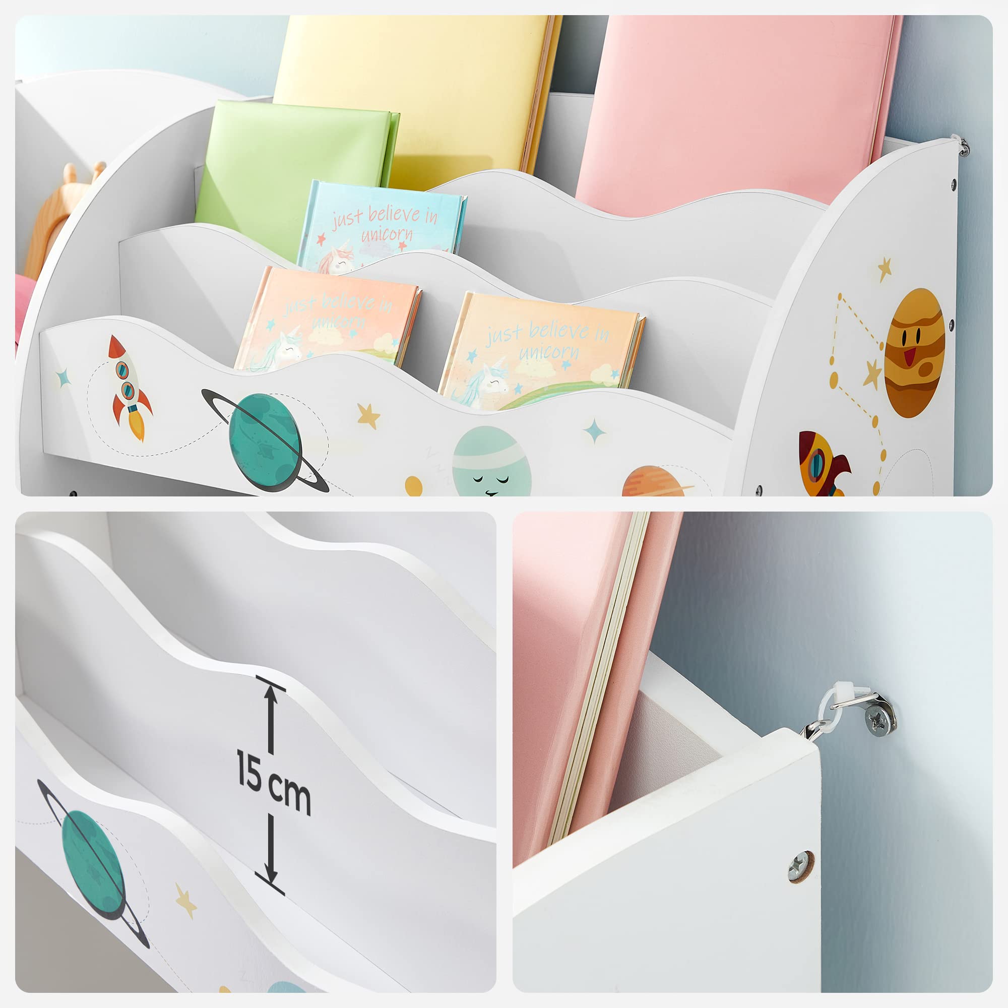 songmics-b-cherregal-kinder-spielzeugregal-wei-mit-2-boxen image 4