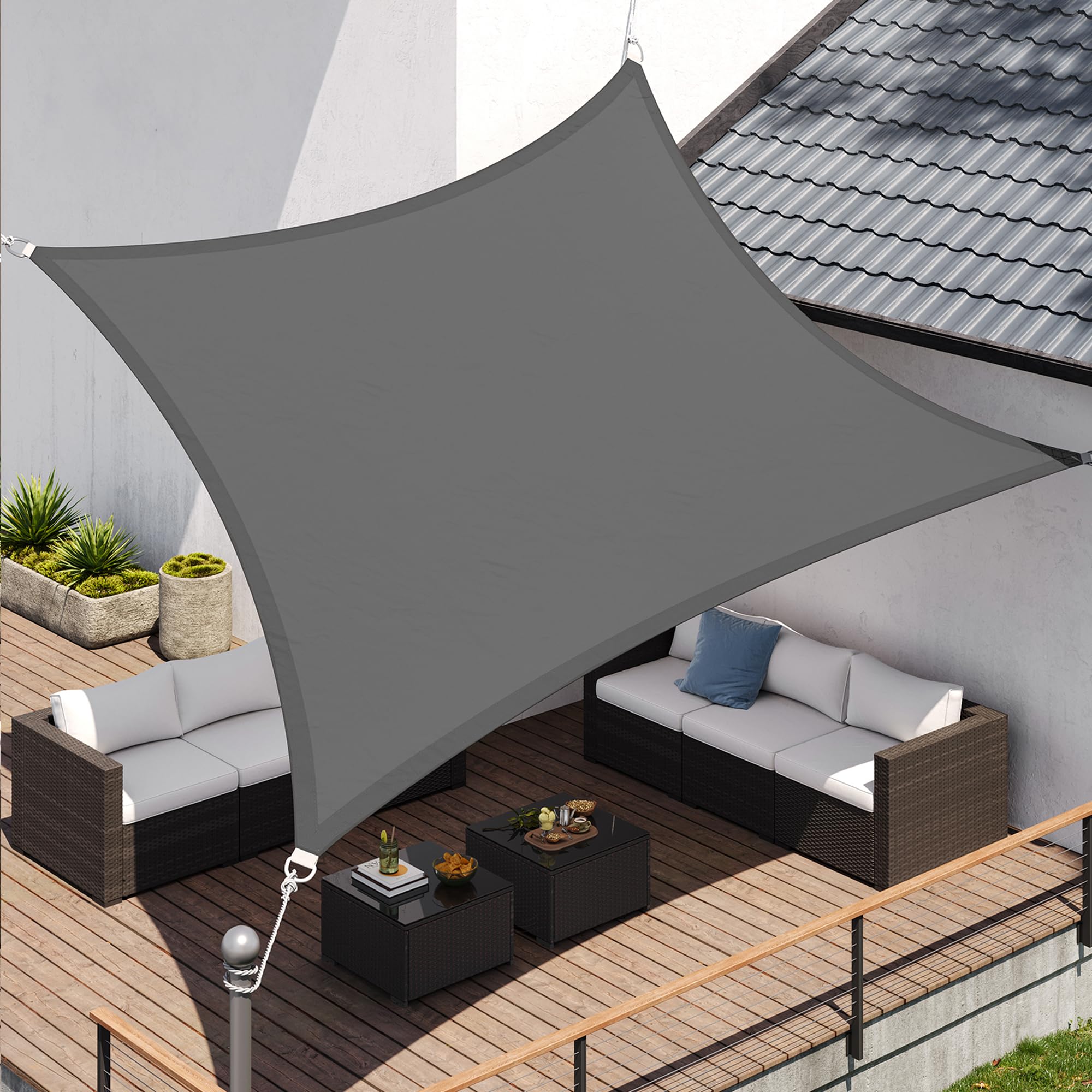 songmics-gsh34gyv1-sonnensegel-3x4-m-rechteckig-wasserdicht-grau image 2