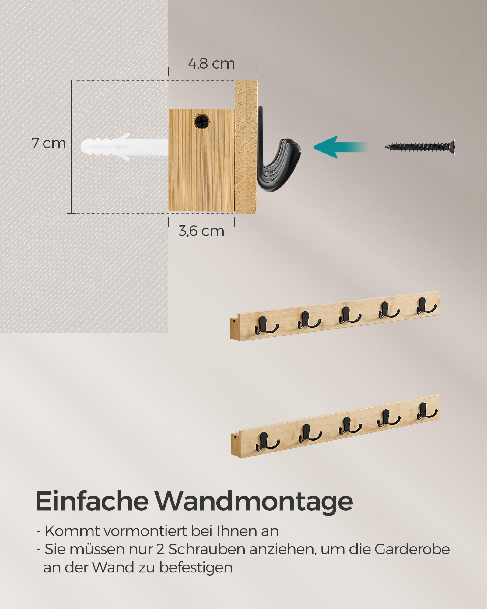 songmics-wandgarderobe-lcr052n01-2er-set-naturbeige-mit-ablage-10-haken image 7