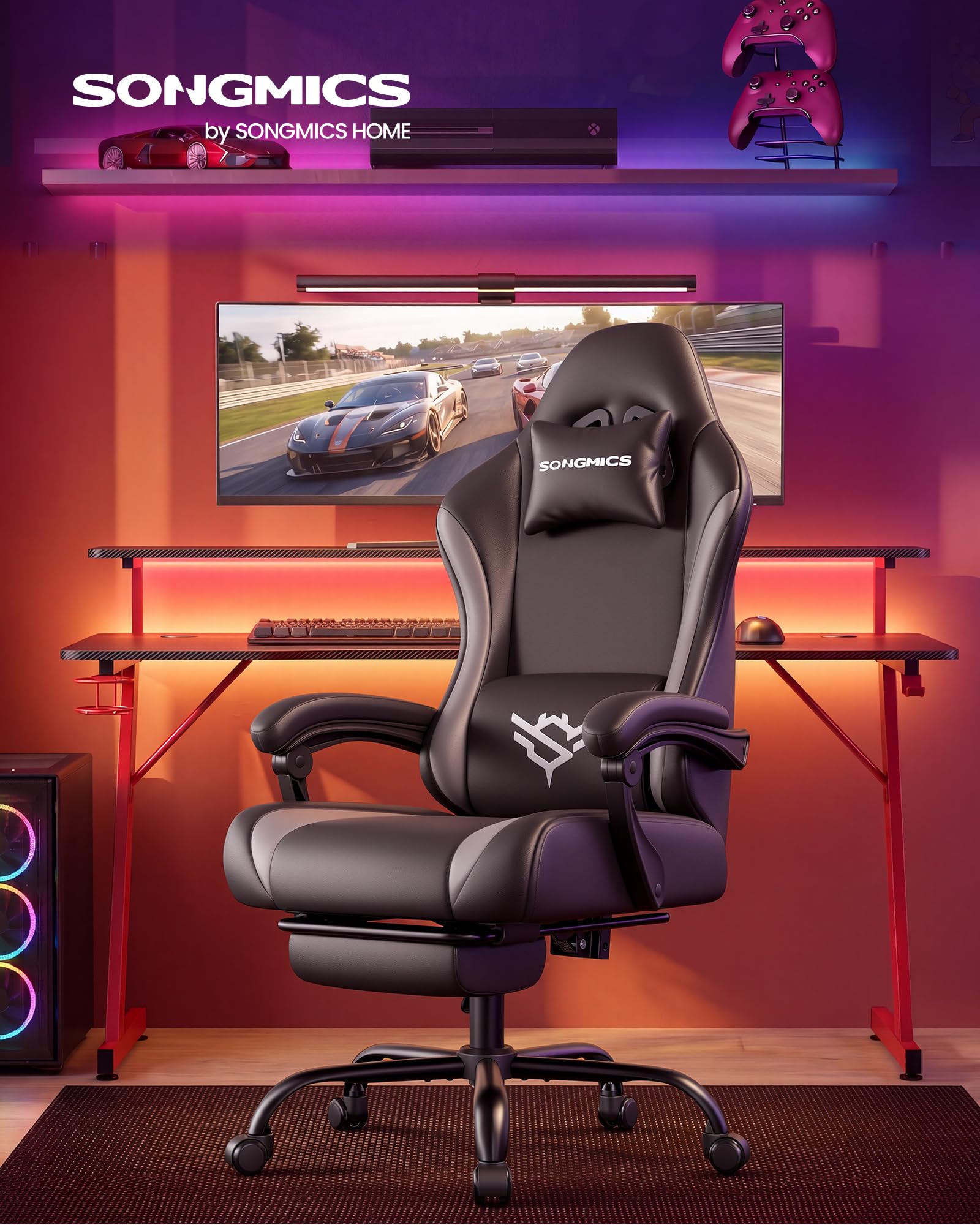 songmics-cathy-obg091bh01-gaming-stuhl-pu-leder-schwarz-150-kg image 2