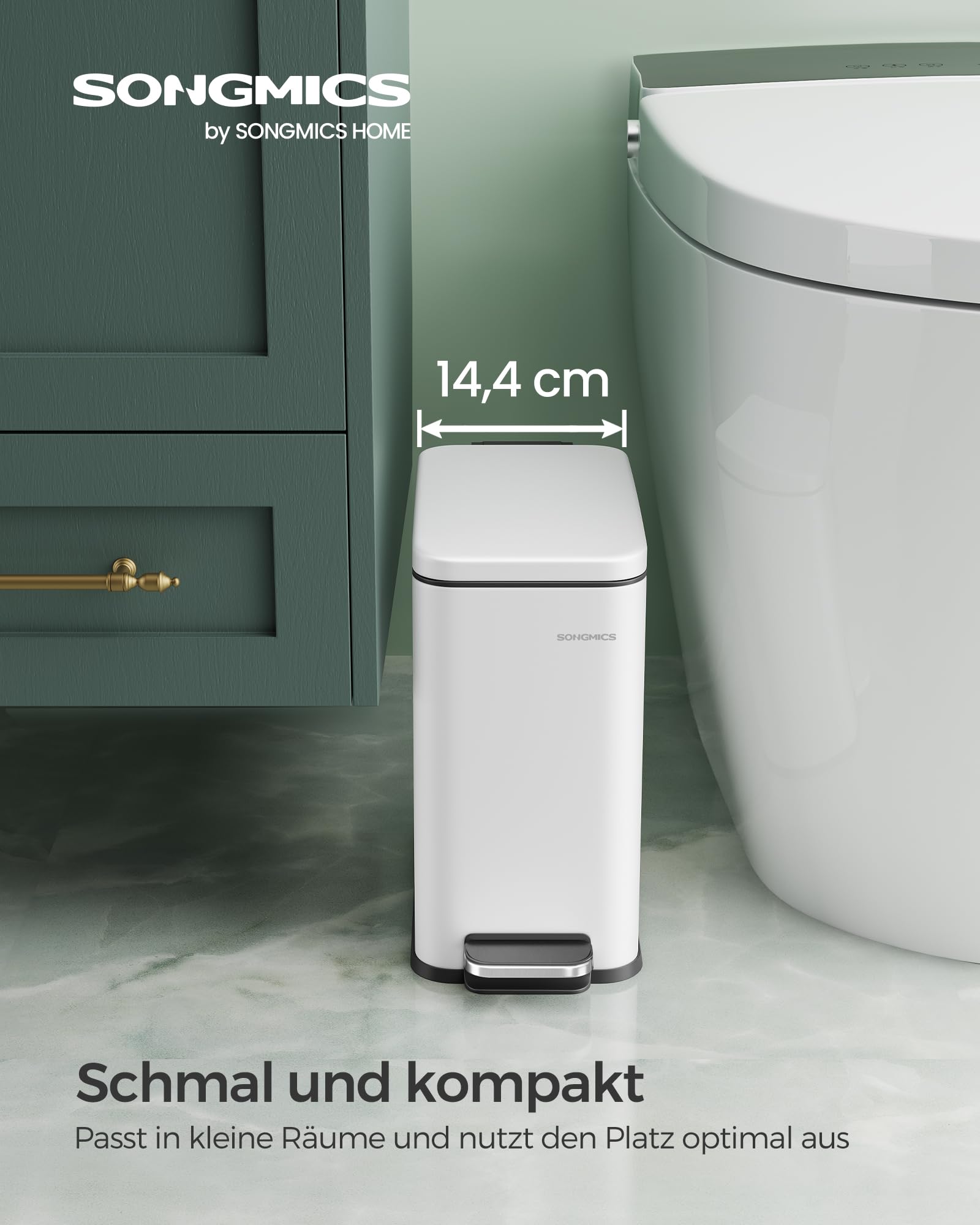 songmics-kosmetikeimer-5-liter-edelstahl-tretm-lleimer-mit-inneneimer image 2