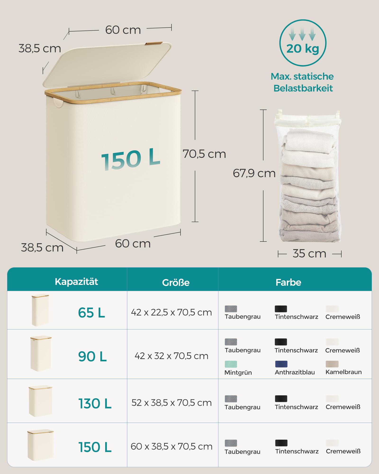 songmics-lcb515w01-w-schekorb-150-l-3-f-cher-cremewei image 6