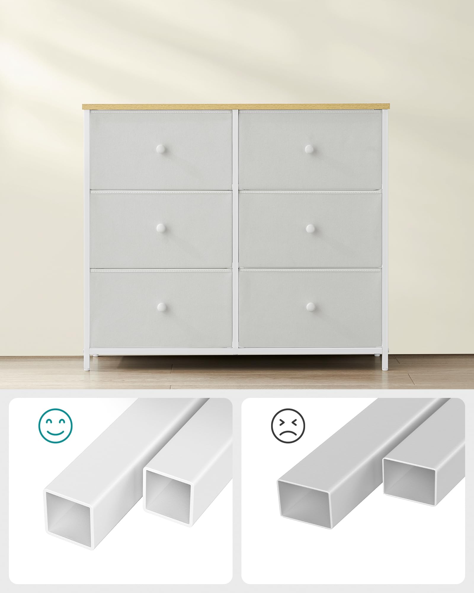songmics-kommode-6-stoffschubladen-cremewei-eichenfarben-lts323w57 image 5