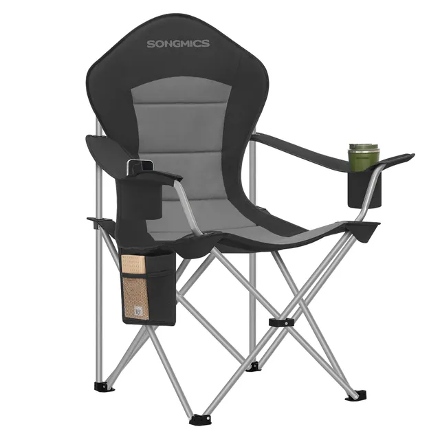 songmics-gcb005bh01-campingstuhl-klappbar-schwarz-grau-mit-getr-nkehalter image 1