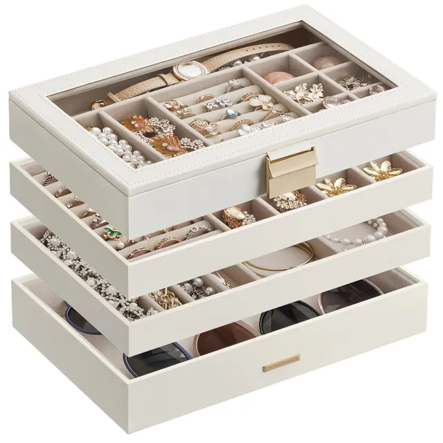 songmics-gisella-schmuckk-stchen-4-ebenen-jbc164w01-wei-stapelbares-schmucktable image 1