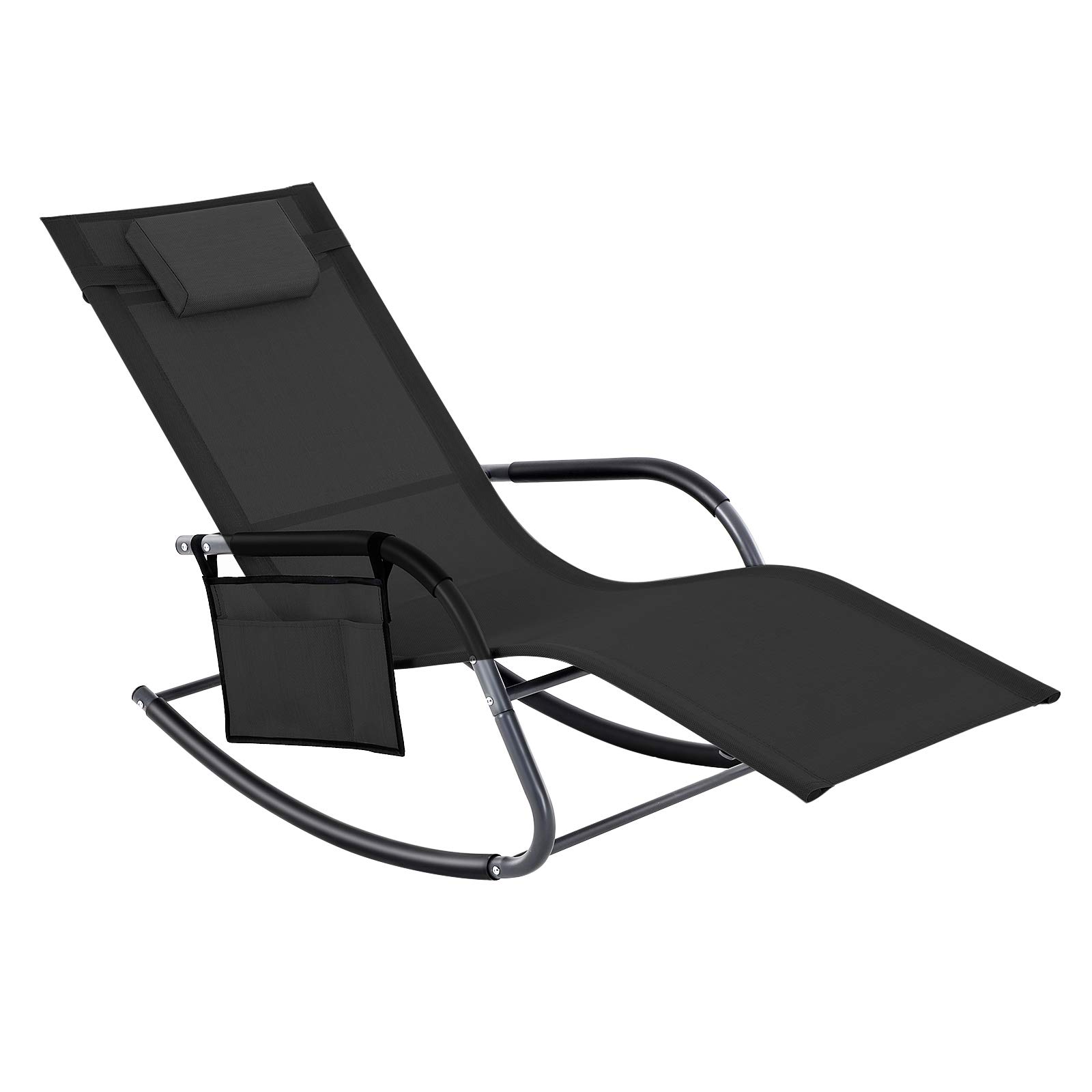 songmics-gartenstuhl-schaukelstuhl-sonnenliege-bis-150-kg-schwarz image 1