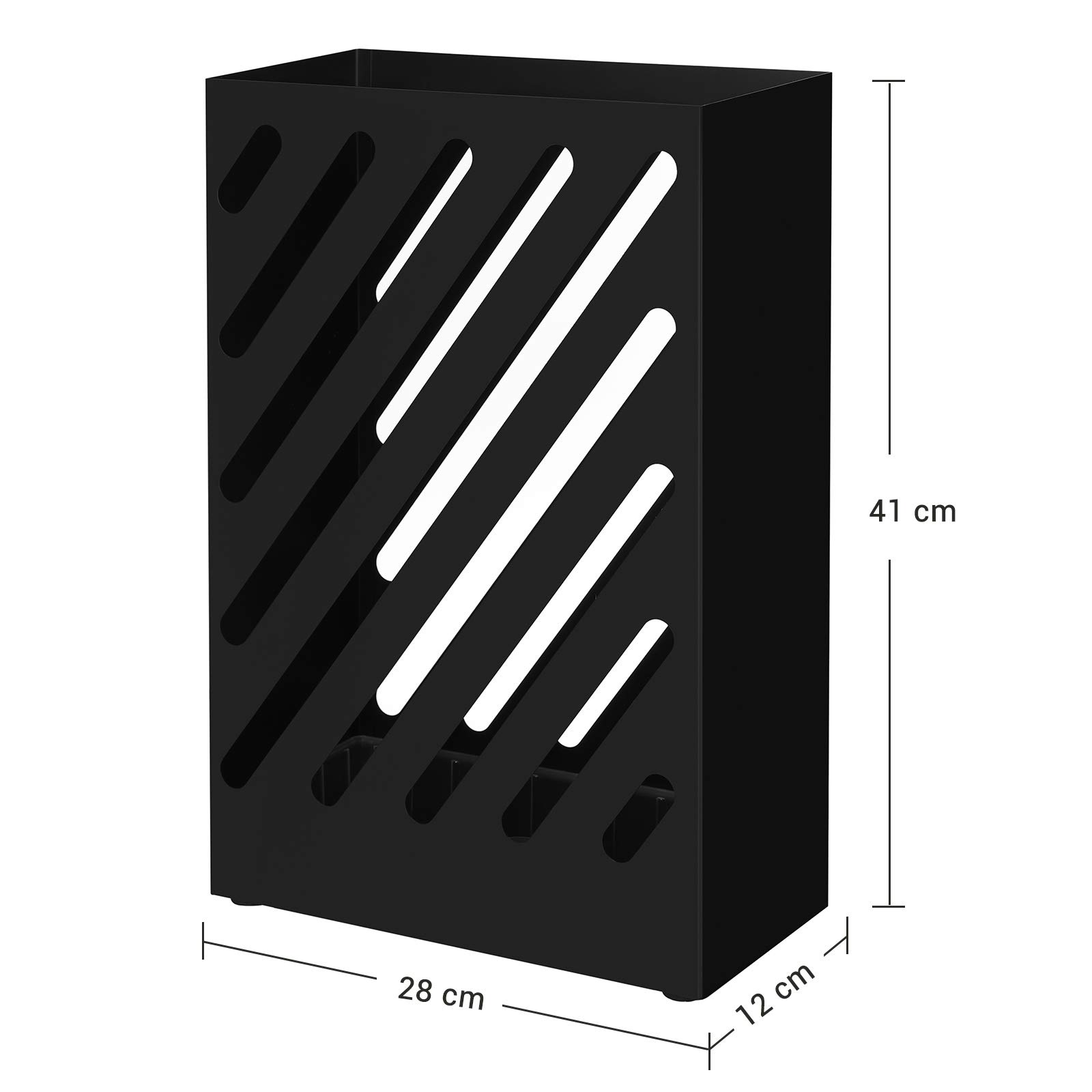 songmics-regenschirmst-nder-rechteckig-metall-schwarz-mit-haken-luc03bk image 5
