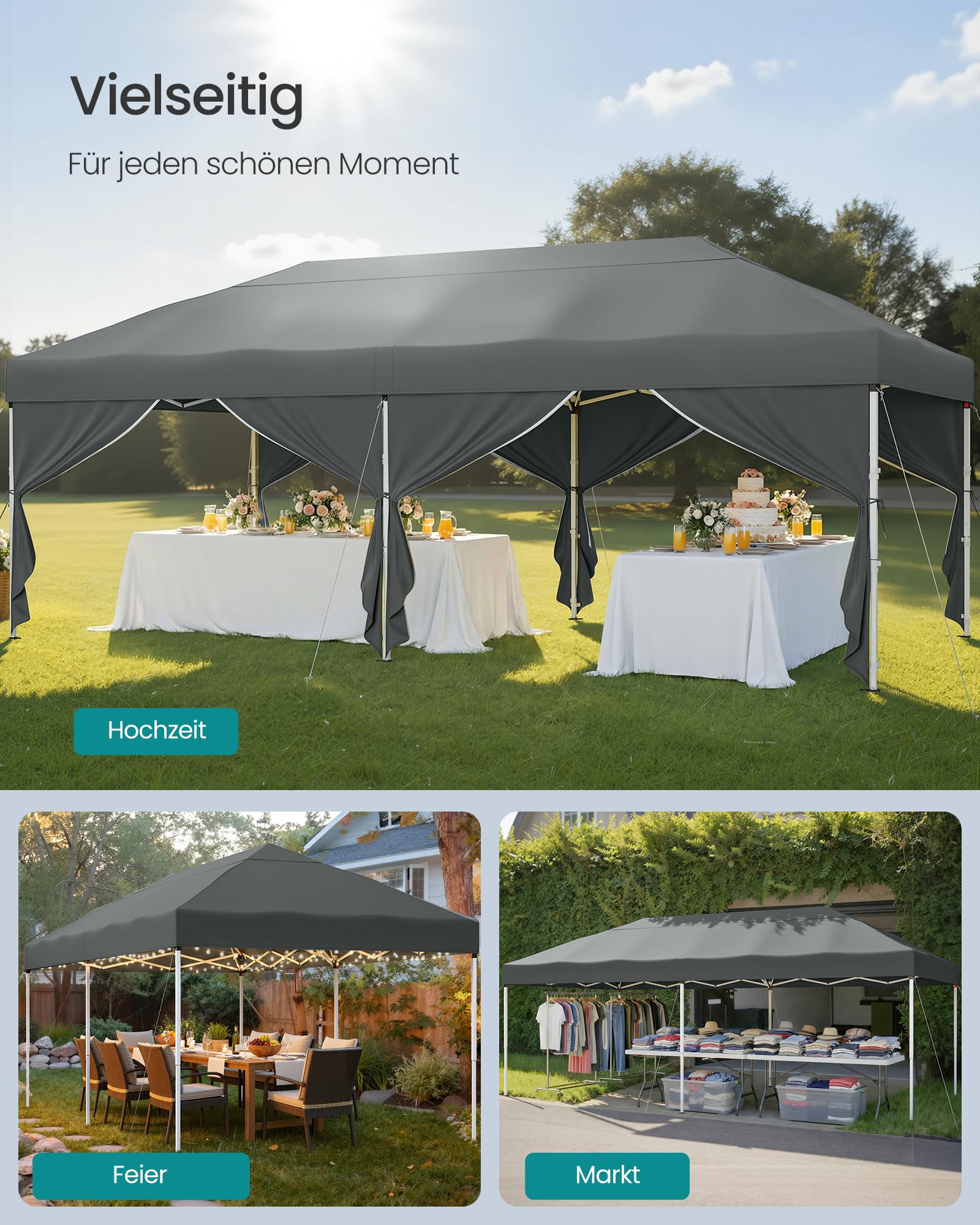 songmics-faltpavillon-3-x-6-m-mit-seitenw-nden-upf-50-dunkelgrau-gct204gz01 image 6