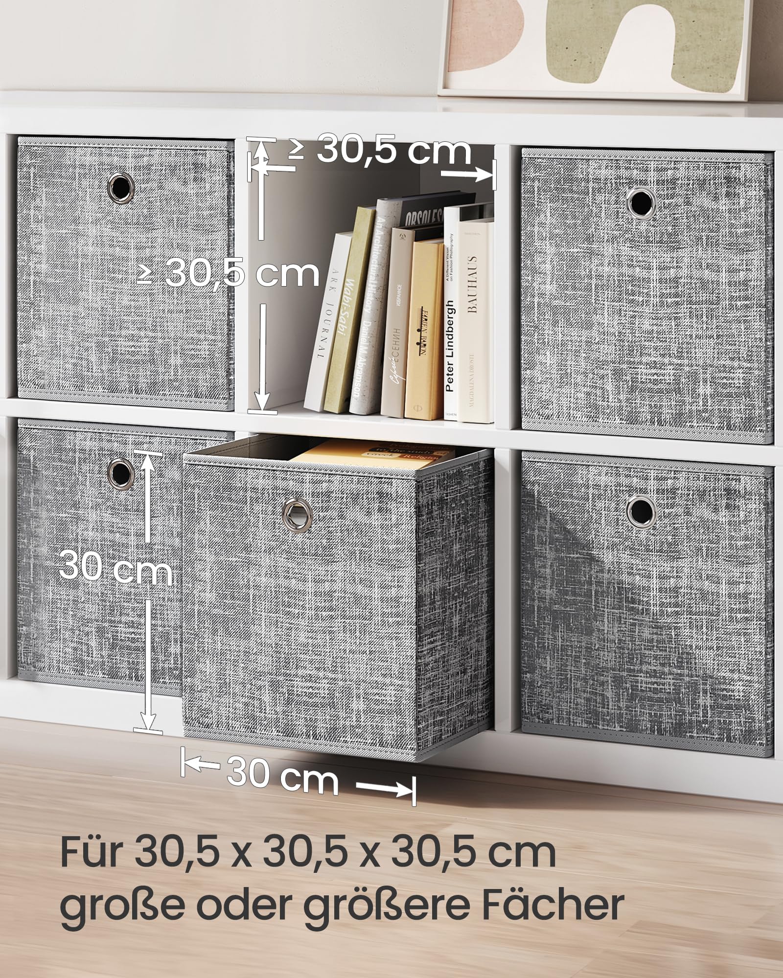 songmics-rfb02lg-3-aufbewahrungsbox-30x30x30-cm-6er-set-grau-meliert image 3