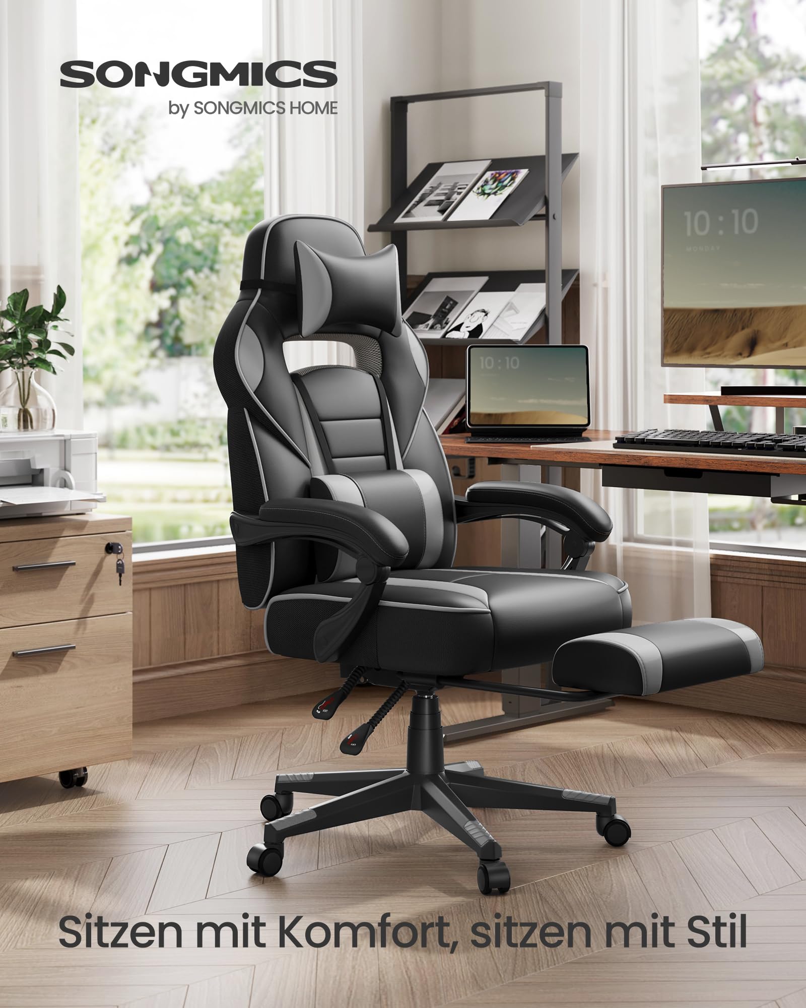 songmics-gaming-stuhl-b-rostuhl-mit-fu-st-tze-bis-150-kg-tintenschwarz-taubengra image 4