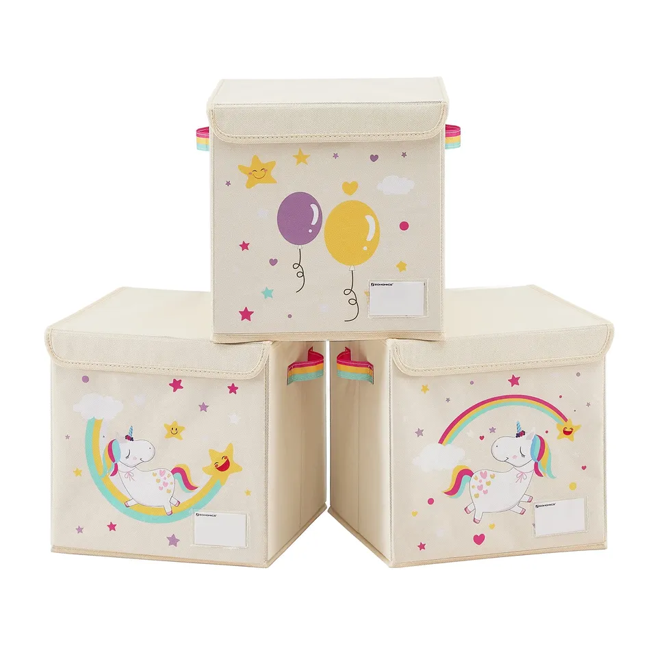 songmics-aufbewahrungsbox-mit-deckel-3er-set-30-x-30-x-30-cm-einh-rner-beige image 1