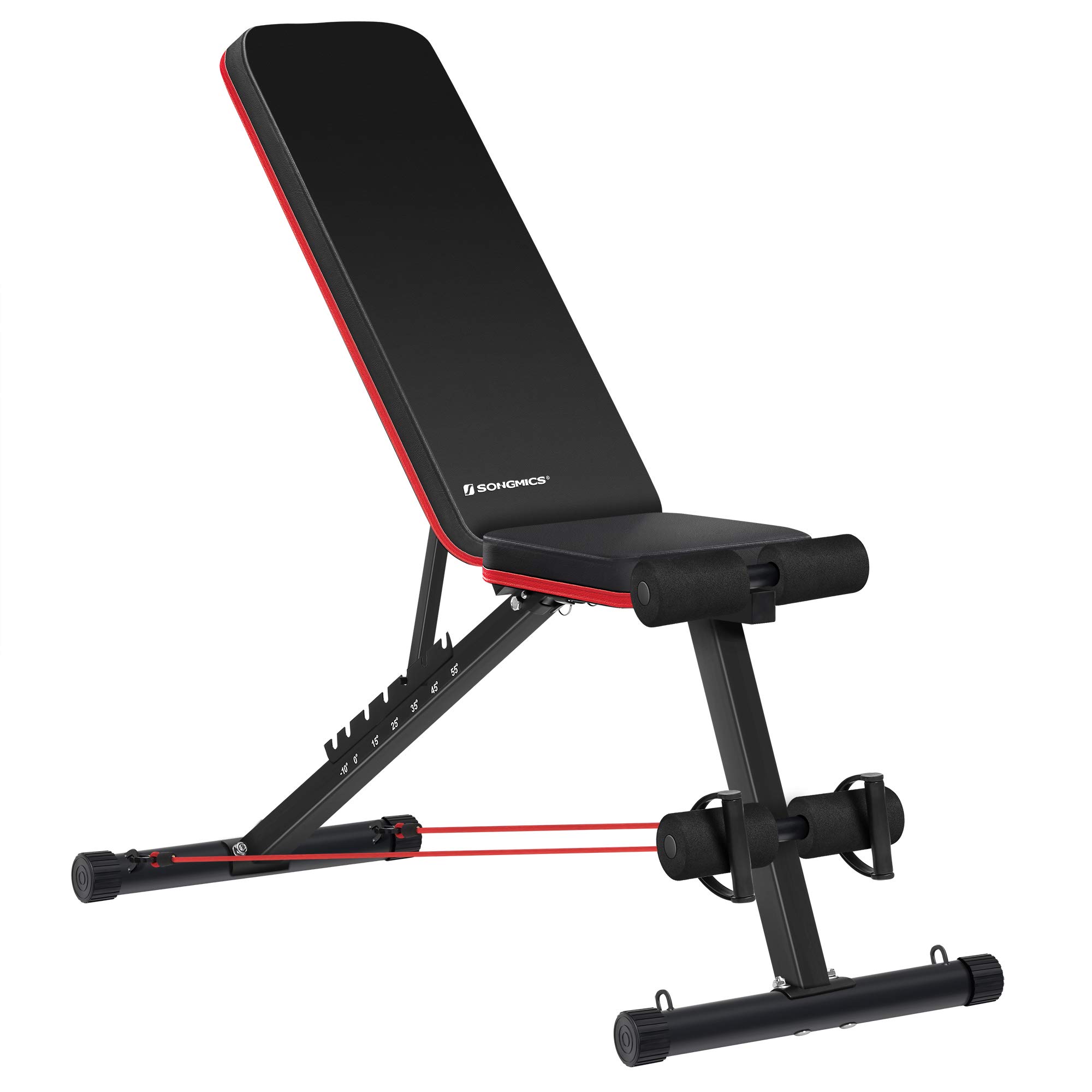 songmics-swb801r01-hantelbank-verstellbar-klappbar-schwarz-rot image 1