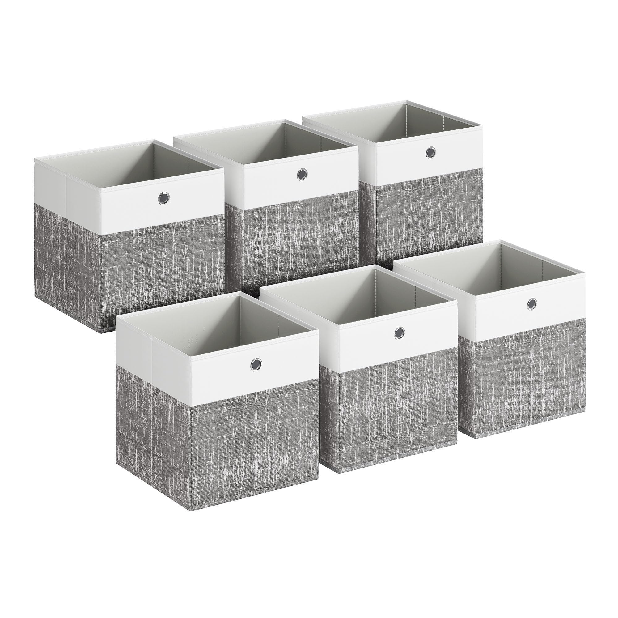 songmics-aufbewahrungsbox-rfb430gm02-6er-set-30x30x30-cm-wolkenwei-schilfgrau image 1