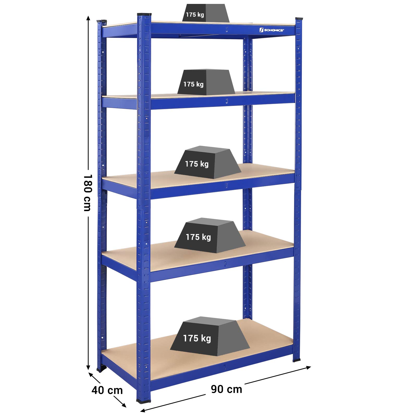 songmics-schwerlastregal-2er-set-40x90x180-cm-blau-glr80bu image 3
