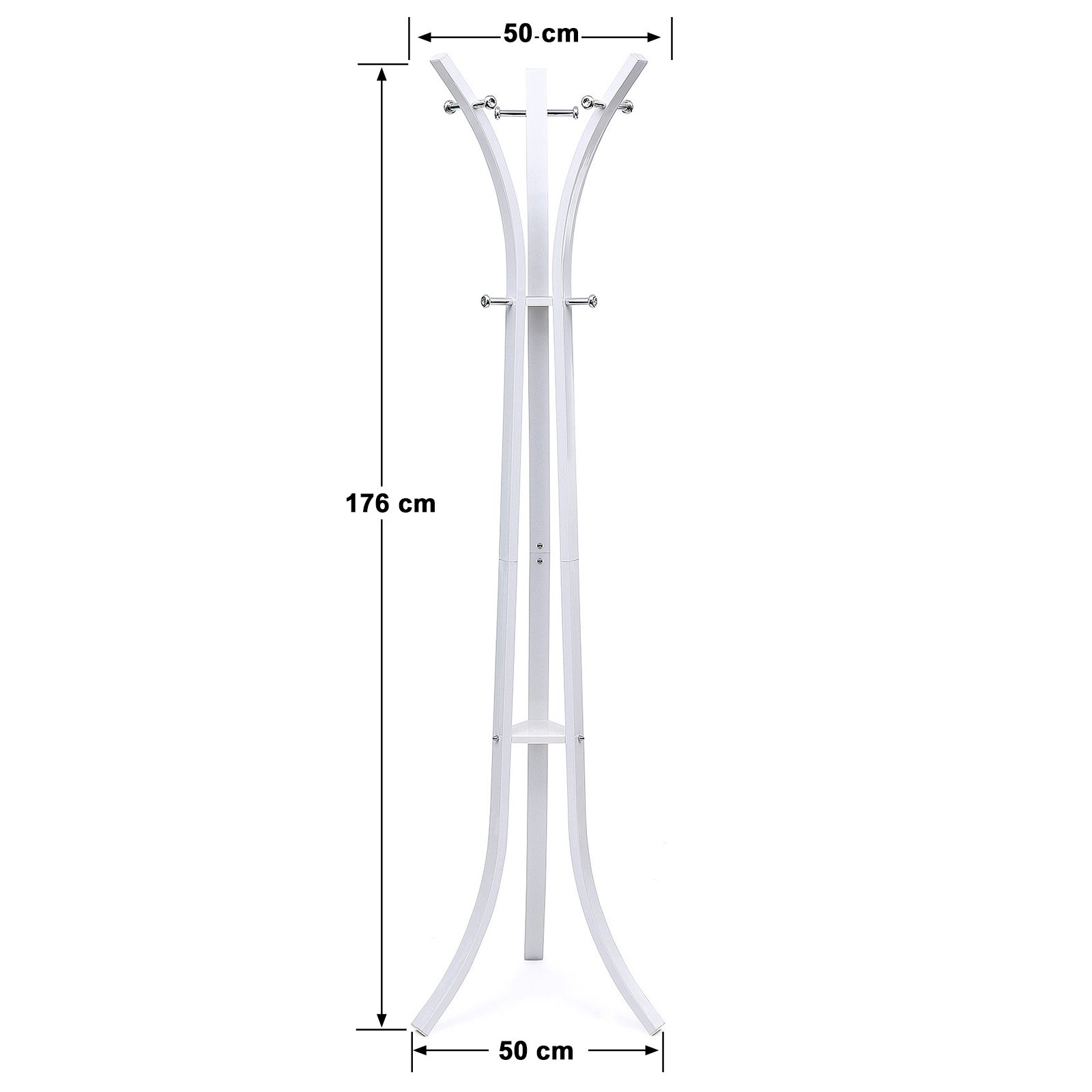 songmics-garderobenst-nder-rcr01w-metall-176-cm-wei-mit-9-haken-bis-60-kg image 3