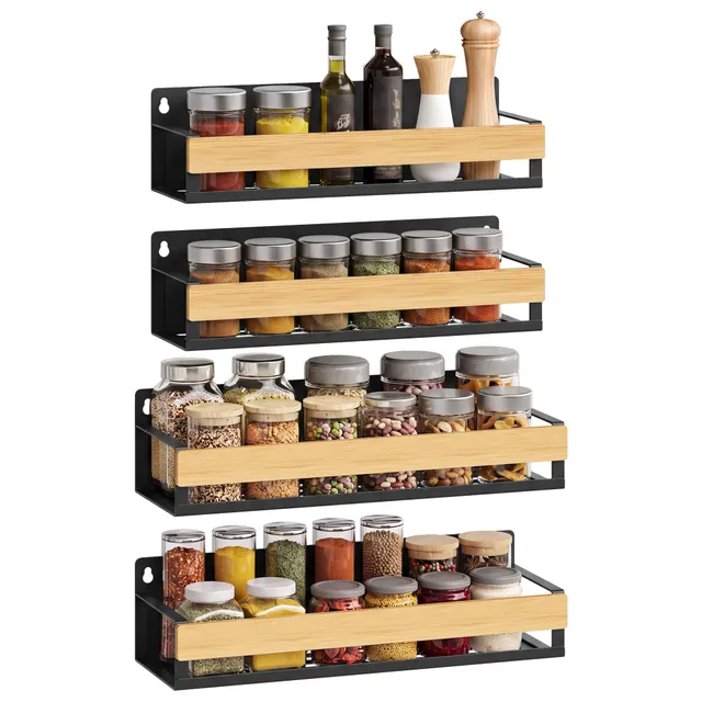 songmics-gew-rzregal-wand-4er-set-breit-bambus-schwarz image 1