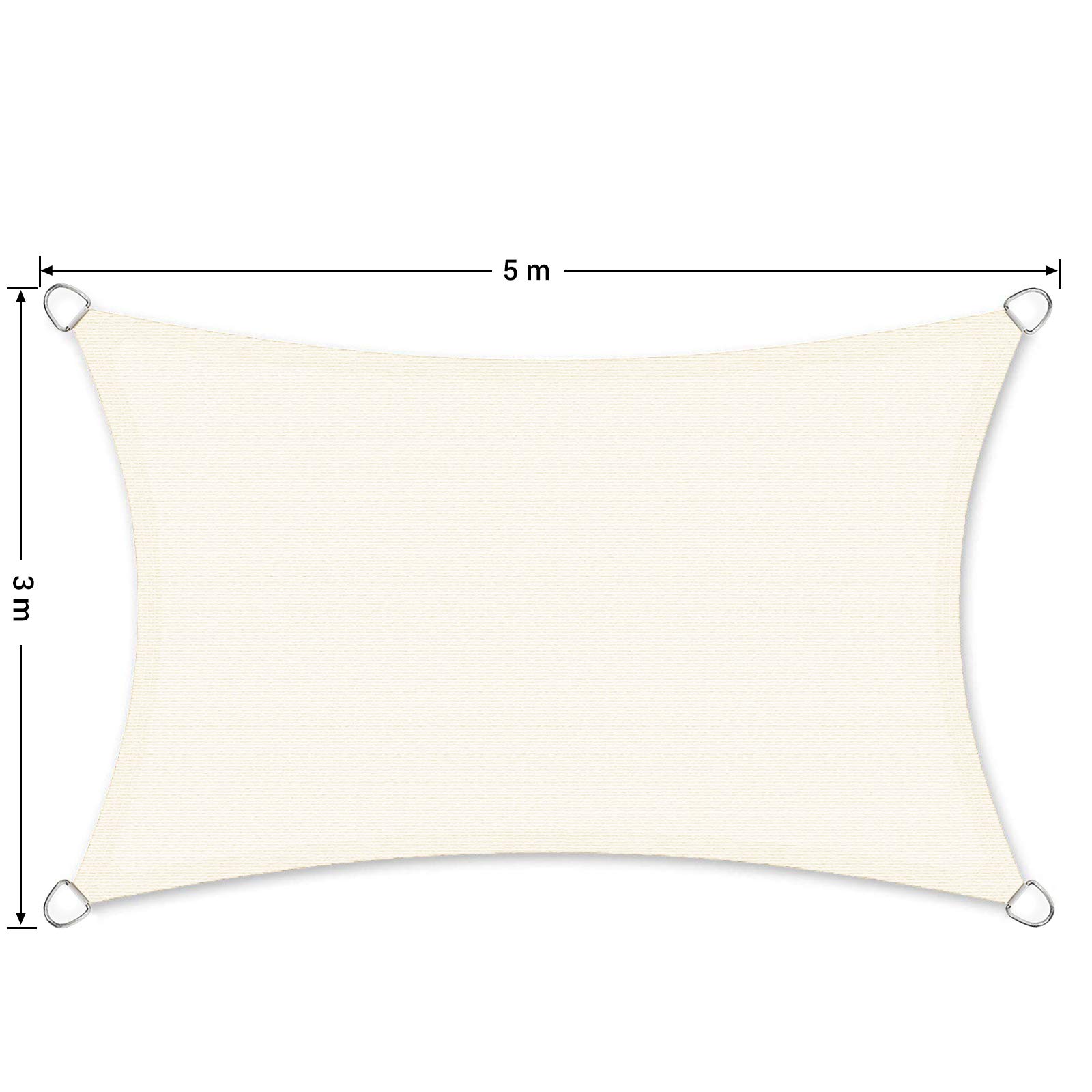 songmics-sonnensegel-gss35iv-3-5-x-5-m-hdpe-beigewei image 3