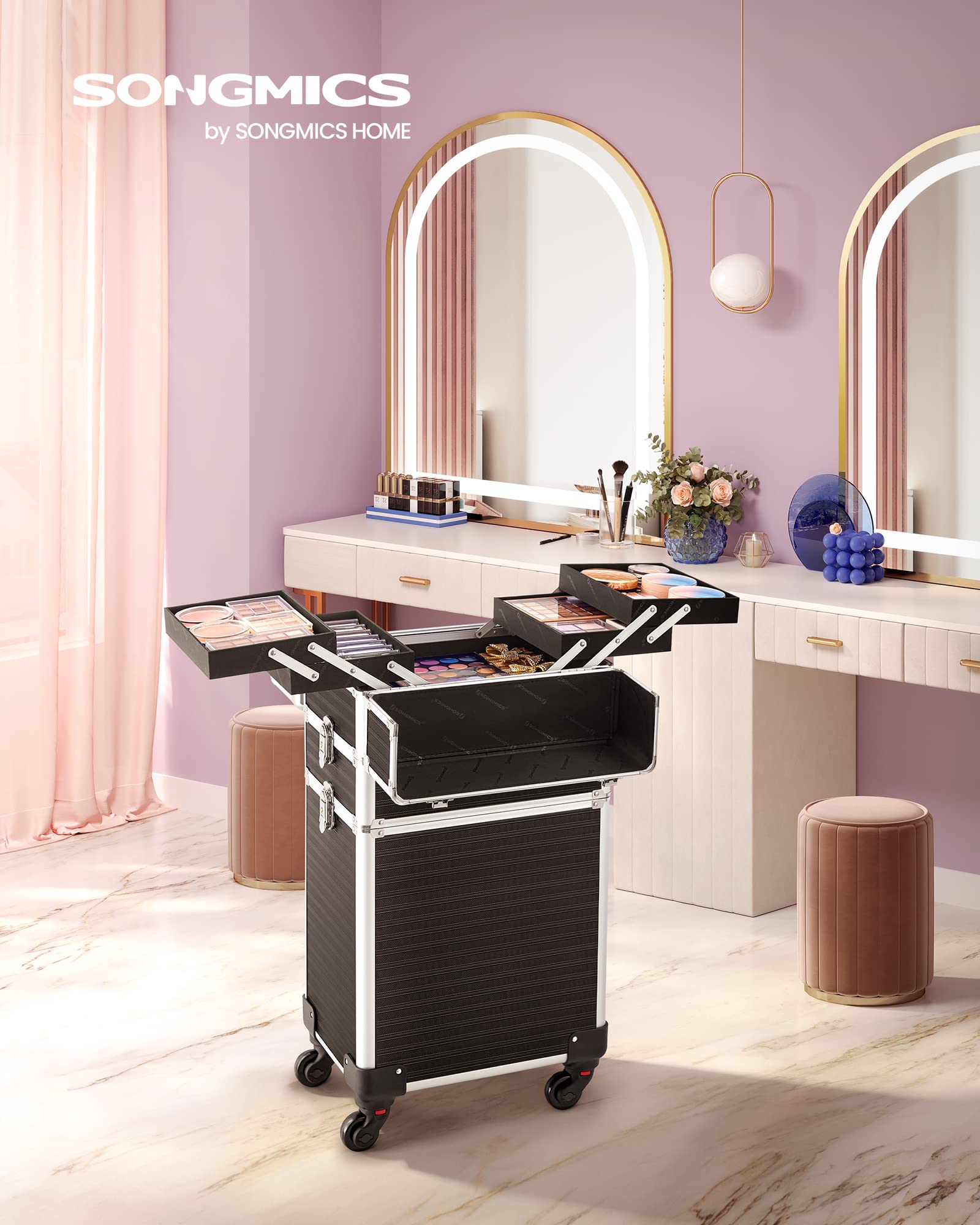 songmics-kosmetikkoffer-jhz014b01-trolley-3-in-1-70-5-cm-schwarz image 2