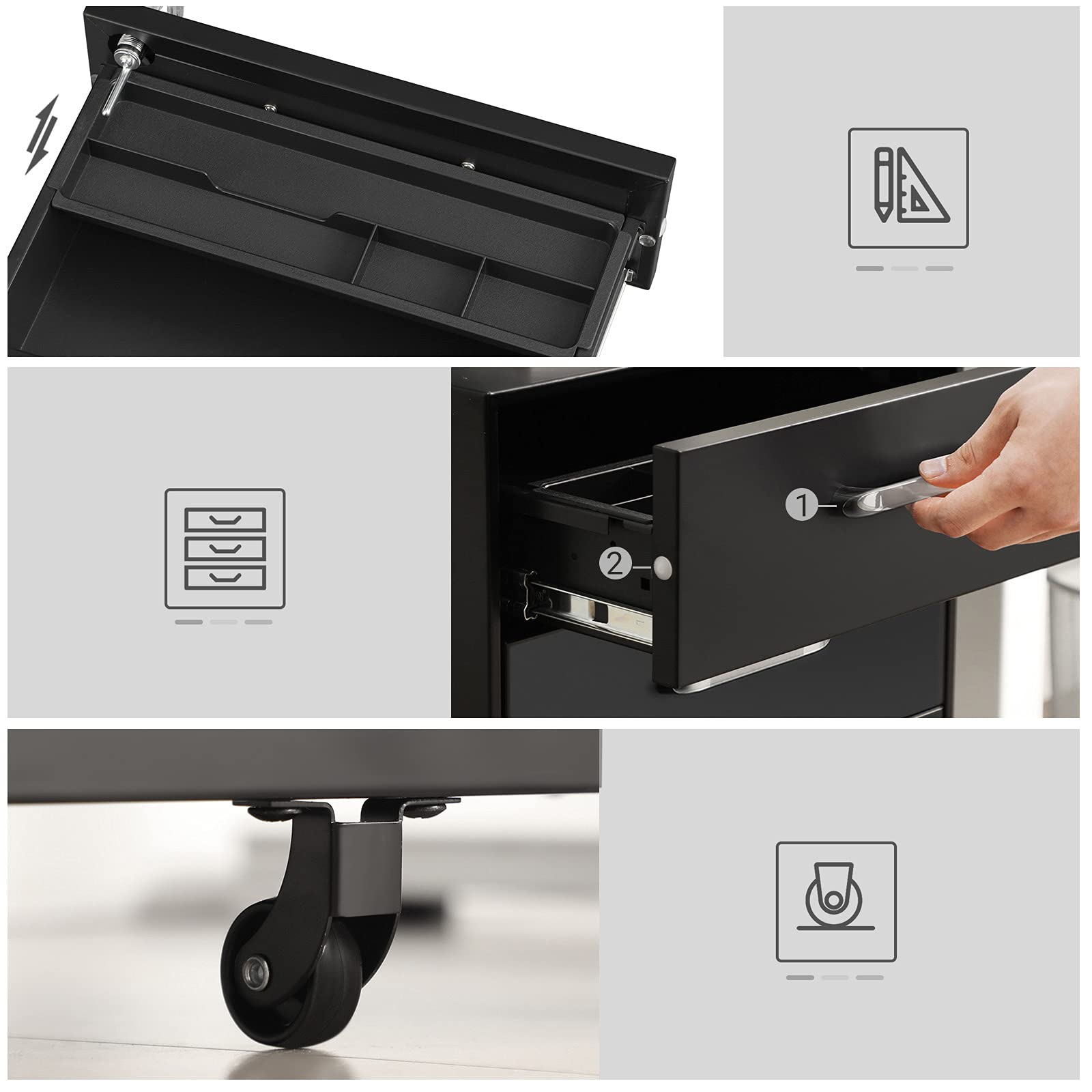 songmics-rollcontainer-stahl-schwarz-mit-3-schubladen-ofc010b01 image 4