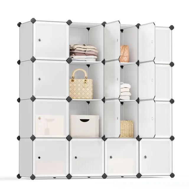 songmics-steckregal-16-w-rfel-kleiderschrank-wei-lpc44bs-mit-t-ren image 1