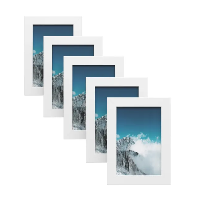 songmics-rpf35wt-bilderrahmen-set-5er-10x15-cm-wei-mit-glas image 1
