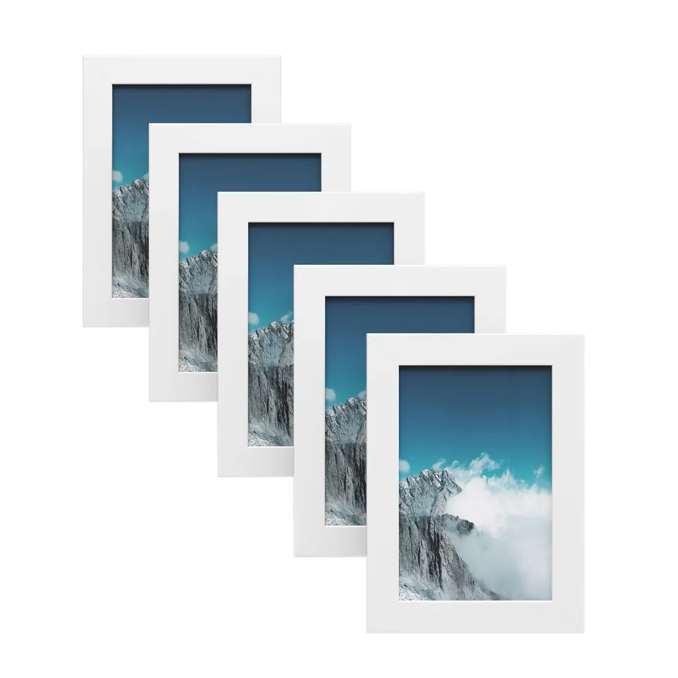 songmics-rpf35wt-bilderrahmen-set-5er-10x15-cm-wei-mit-glas image 1