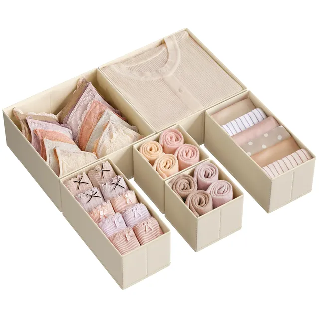 songmics-schubladen-organizer-6er-set-rdz006y01-faltboxen-f-r-unterw-sche-sandbe image 1