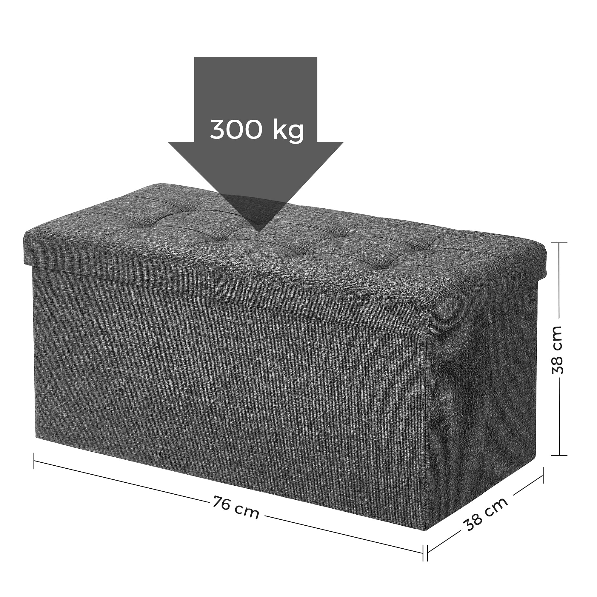 songmics-lsf46gyz-sitzbank-mit-stauraum-76-cm-schiefergrau-300-kg image 3