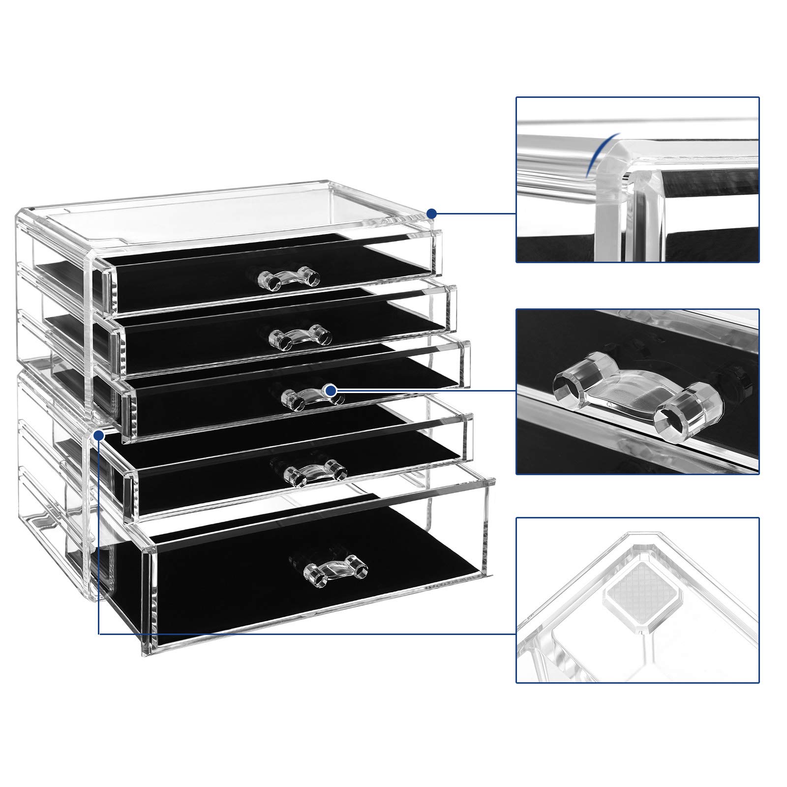songmics-jmu32tp-make-up-organizer-2er-set-mit-5-schubladen-transparent image 6