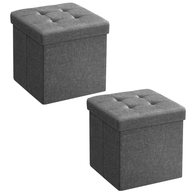 songmics-sitzbank-mit-stauraum-30-cm-2er-set-dunkelgrau-lsf426g02 image 1