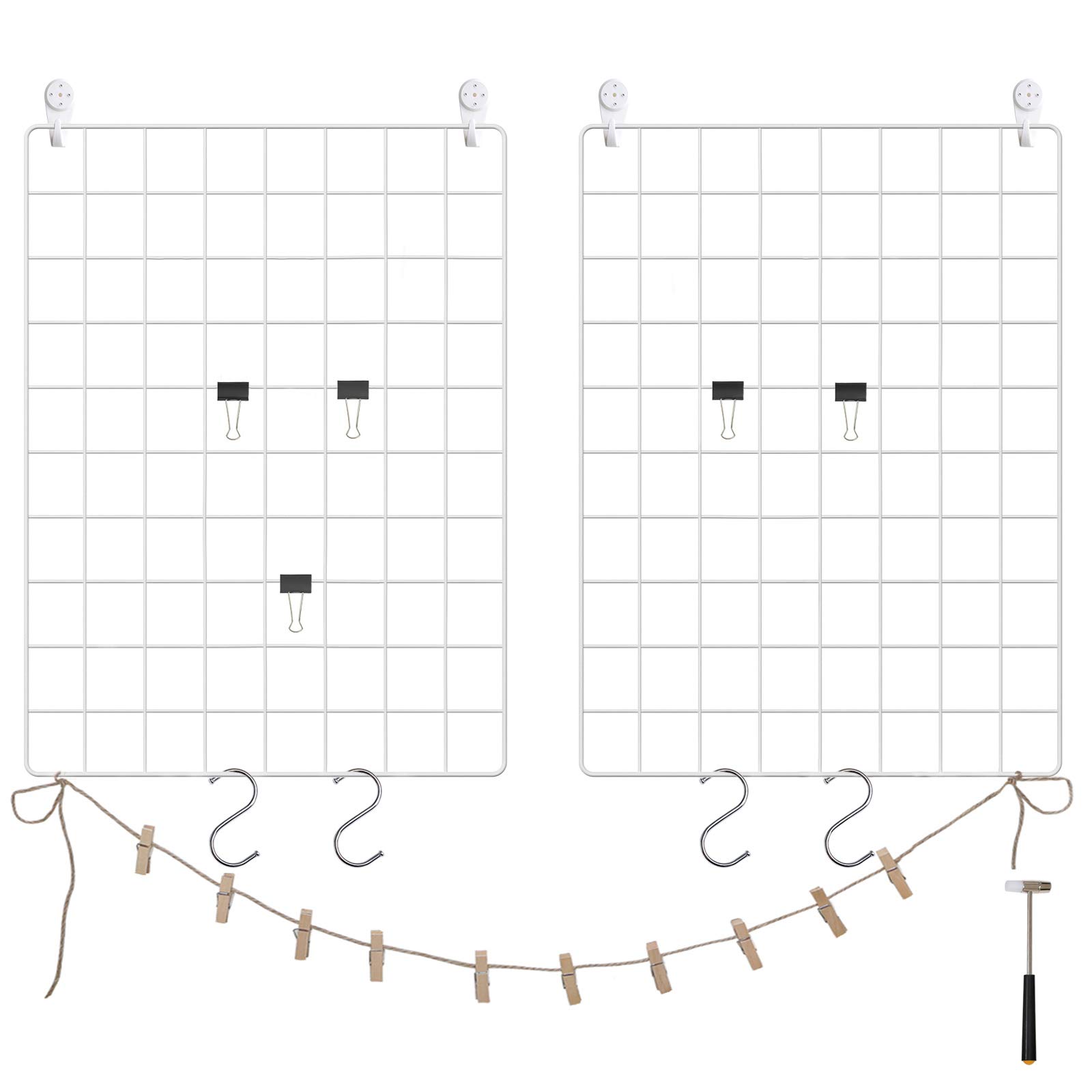 songmics-fotowand-drahtgitter-lpp01h-2er-set-wandgitter-schwarz-mit-zubeh-r image 8