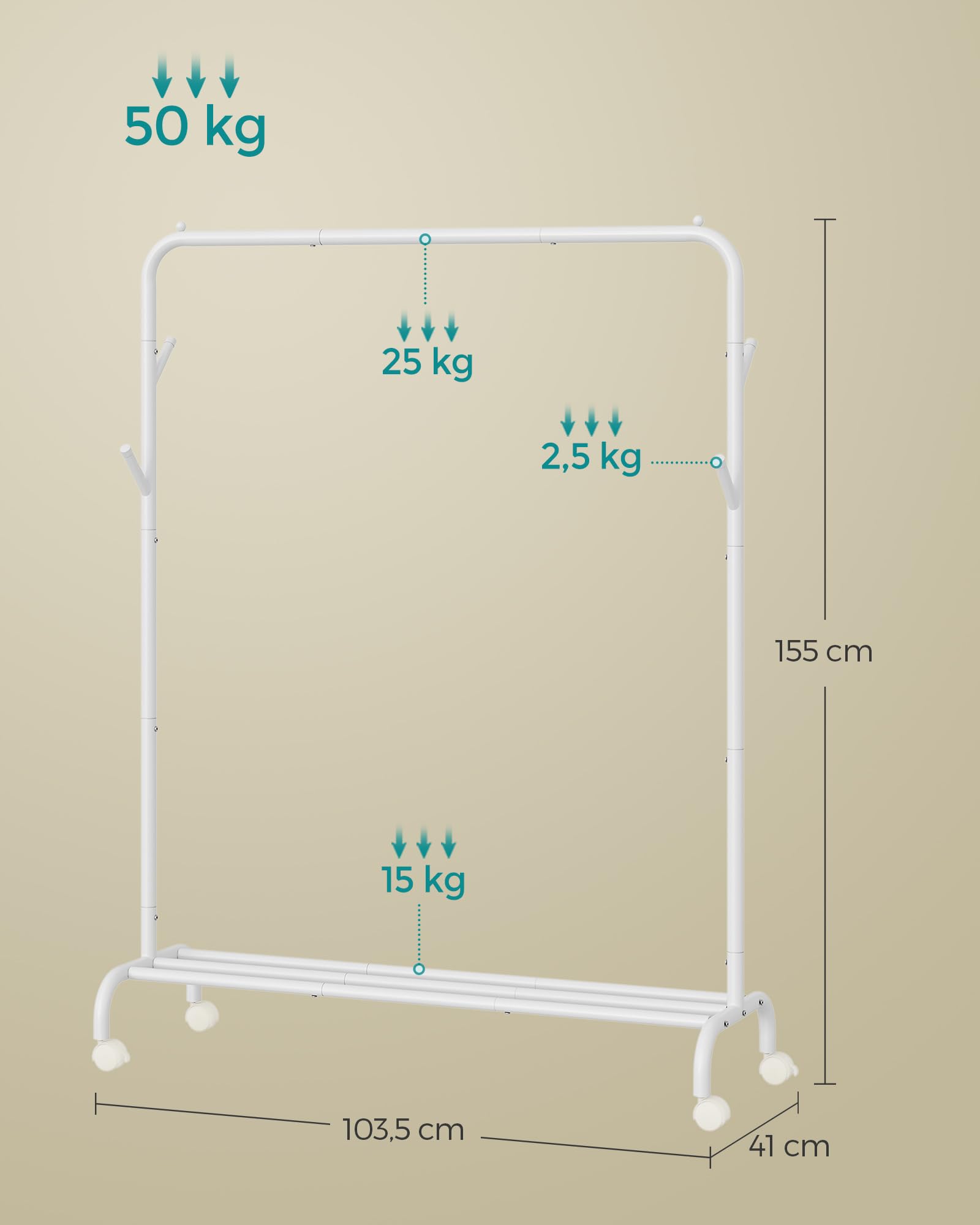 songmics-kleiderst-nder-auf-rollen-hsr131w01-wei-103-5-cm-garderobenst-nder-stah image 7