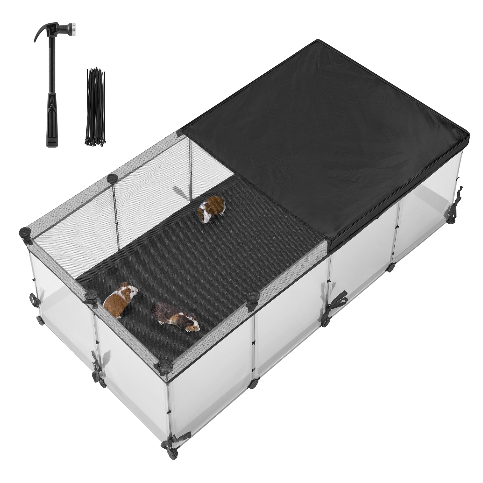 songmics-kleintiergehege-lpc016w01-144-x-74-x-57-cm-wolkenwei-halbtransparent image 7
