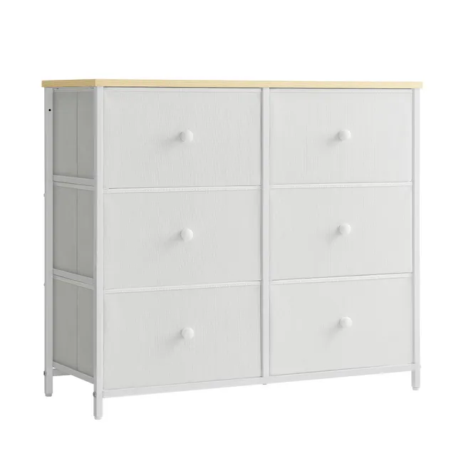 songmics-kommode-6-stoffschubladen-cremewei-eichenfarben-lts323w57 image 1
