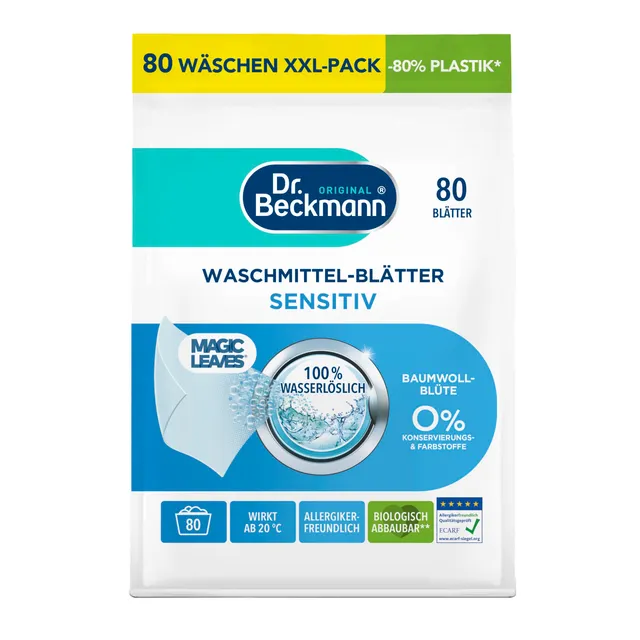 dr-beckmann-magic-leaves-sensitiv-waschmittel-bl-tter-80-bl-tter image 1