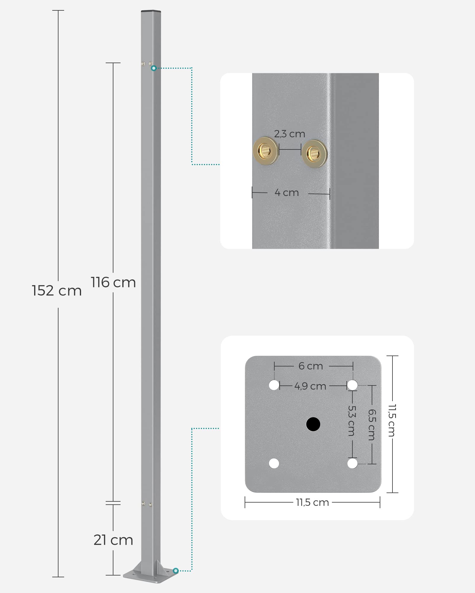 songmics-standpfosten-f-r-seitenmarkise-11-5x11-5x152-cm-metall image 3