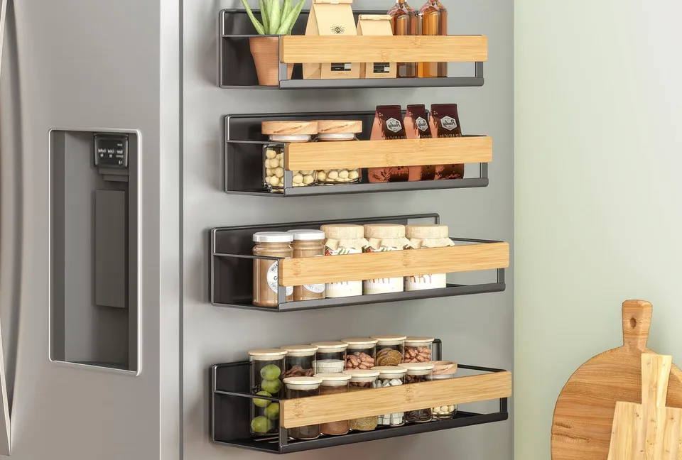 songmics-gew-rzregal-magnetisch-kcs062bh01-4er-set-tintenschwarz-naturbeige-ohne image 1