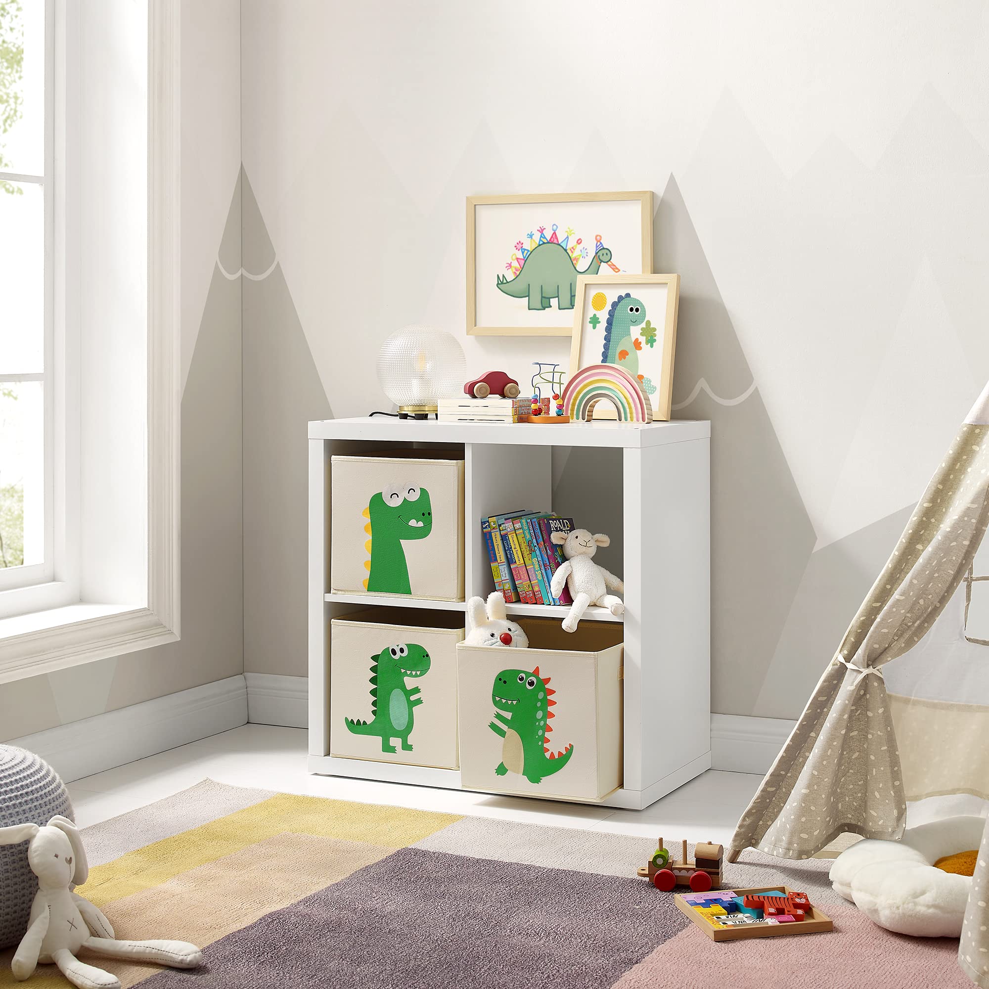 songmics-aufbewahrungsboxen-rfb704w03-3er-set-30-x-30-x-30-cm-dinosaurier-beige image 3