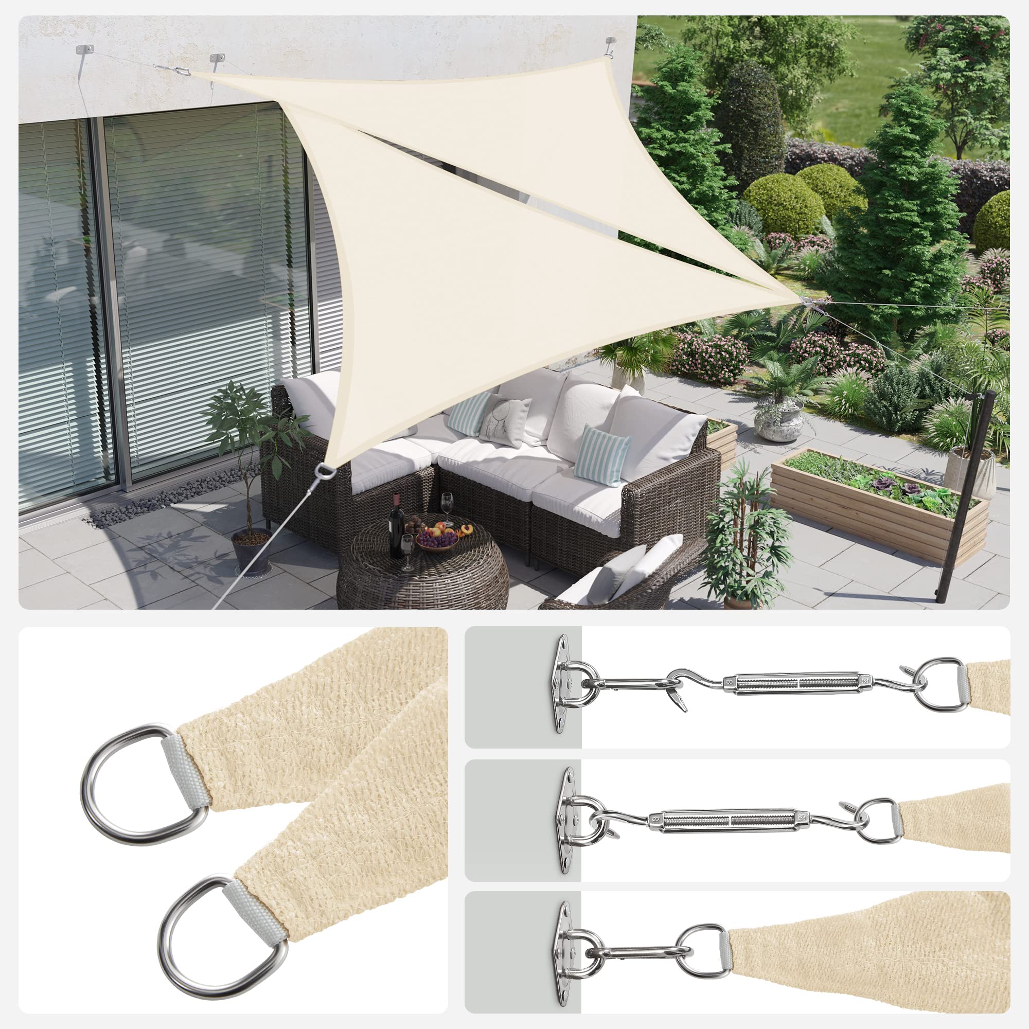 songmics-sonnensegel-gss005m01-dreieckig-4-9-m-beige image 5