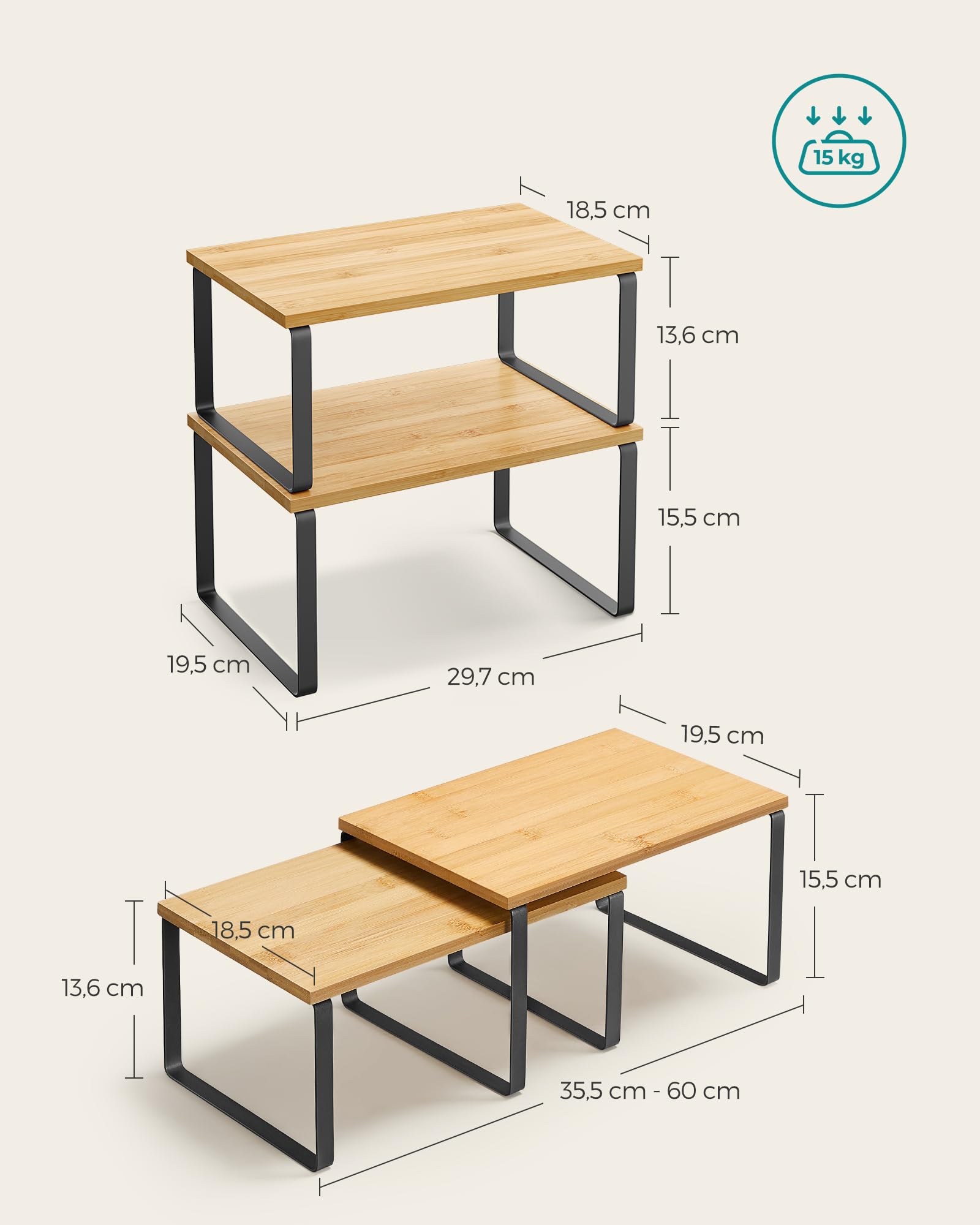 songmics-kcs10nb-gew-rzregal-4er-set-stapelbar-tintenschwarz-naturbeige image 5