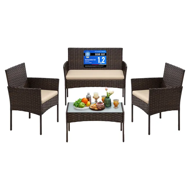 songmics-gartenm-bel-set-ggf004k05-pe-polyrattan-lounge-set-braun-taupe image 1