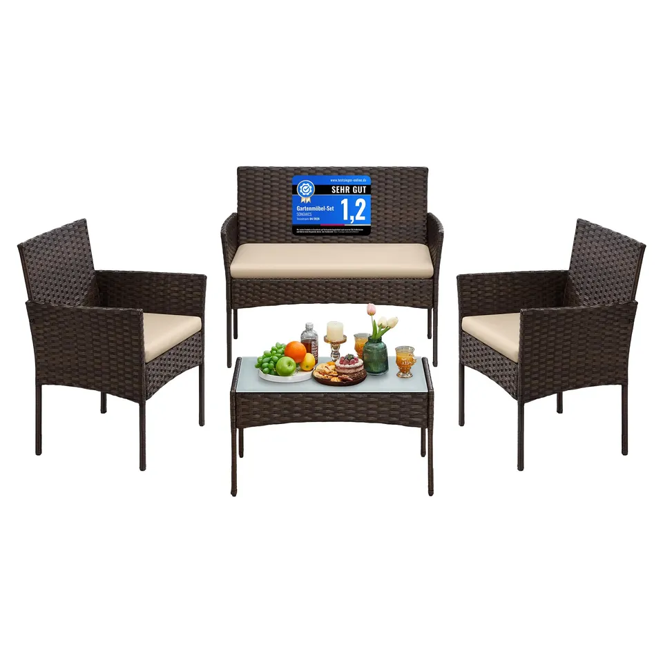 songmics-gartenm-bel-set-ggf004k05-pe-polyrattan-lounge-set-braun-taupe image 1