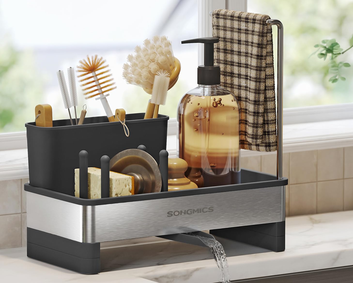songmics-sp-lbecken-organizer-kcs555bh01-edelstahl-12-7-x-24-7-x-23-cm image 1