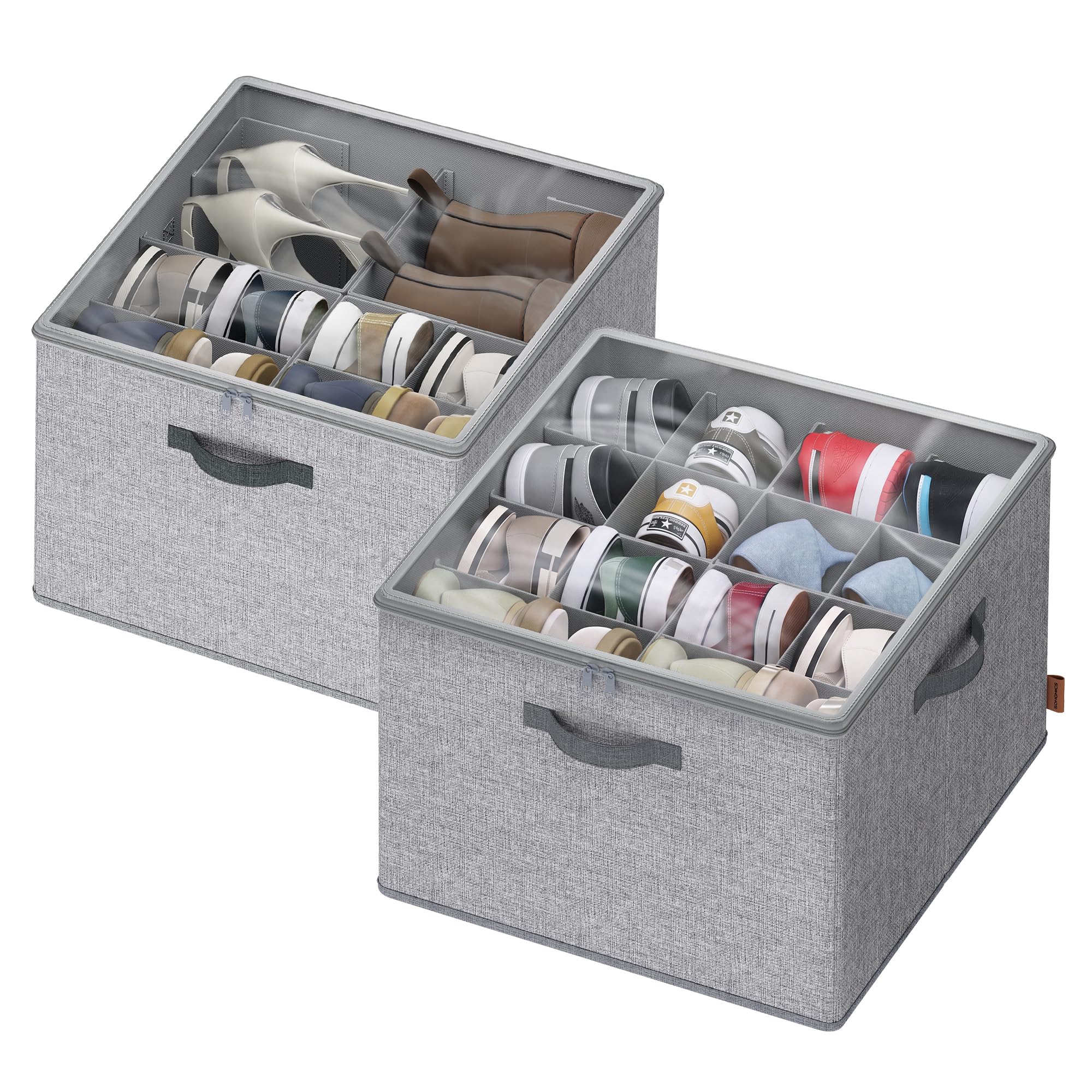 songmics-schuh-organizer-2er-set-stapelbar-f-r-bis-zu-16-paar-schuhe-je-box image 8