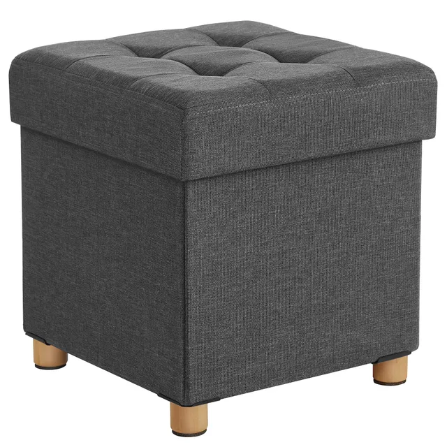 songmics-sitzhocker-mit-stauraum-lsf14gyz-38-x-38-cm-schiefergrau-bis-300-kg image 1
