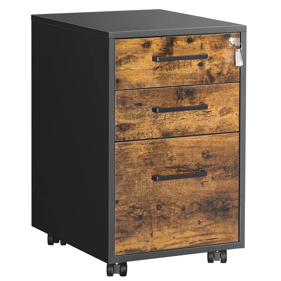 songmics-rollcontainer-ofc110b01-vintagebraun-schwarz-mobiler-aktenschrank-absch image 1