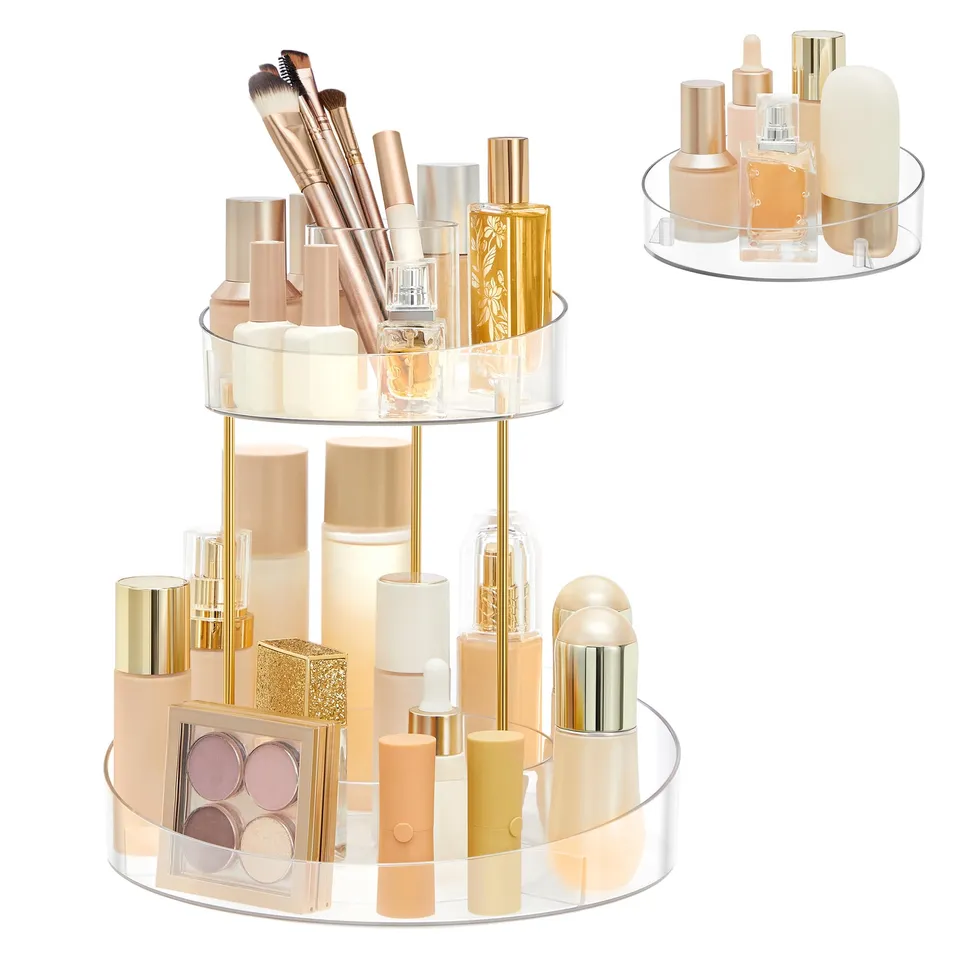 songmics-make-up-organizer-drehbar-jka027w02-2-ebenen-rund-transparent image 1