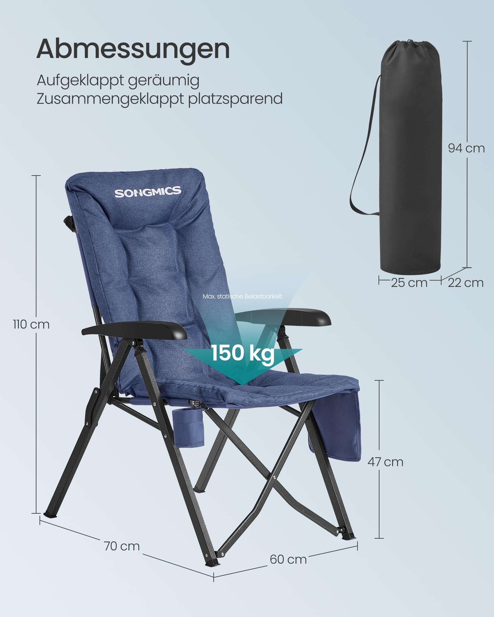 songmics-campingstuhl-gcb016qz01-klappstuhl-95-150-verstellbar-blau image 3