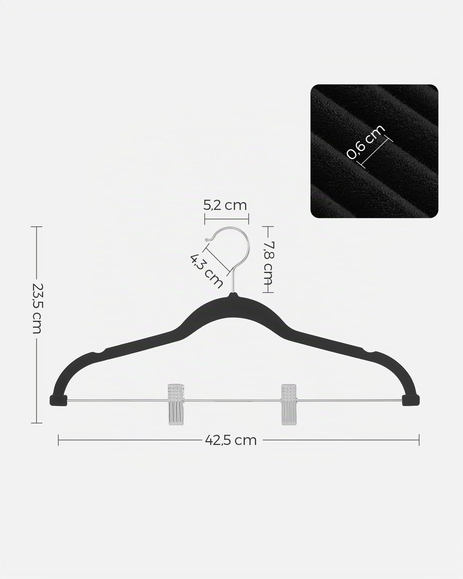 songmics-kleiderb-gel-samt-12er-set-mit-clips-42-5-cm-schwarz-crf12b image 7
