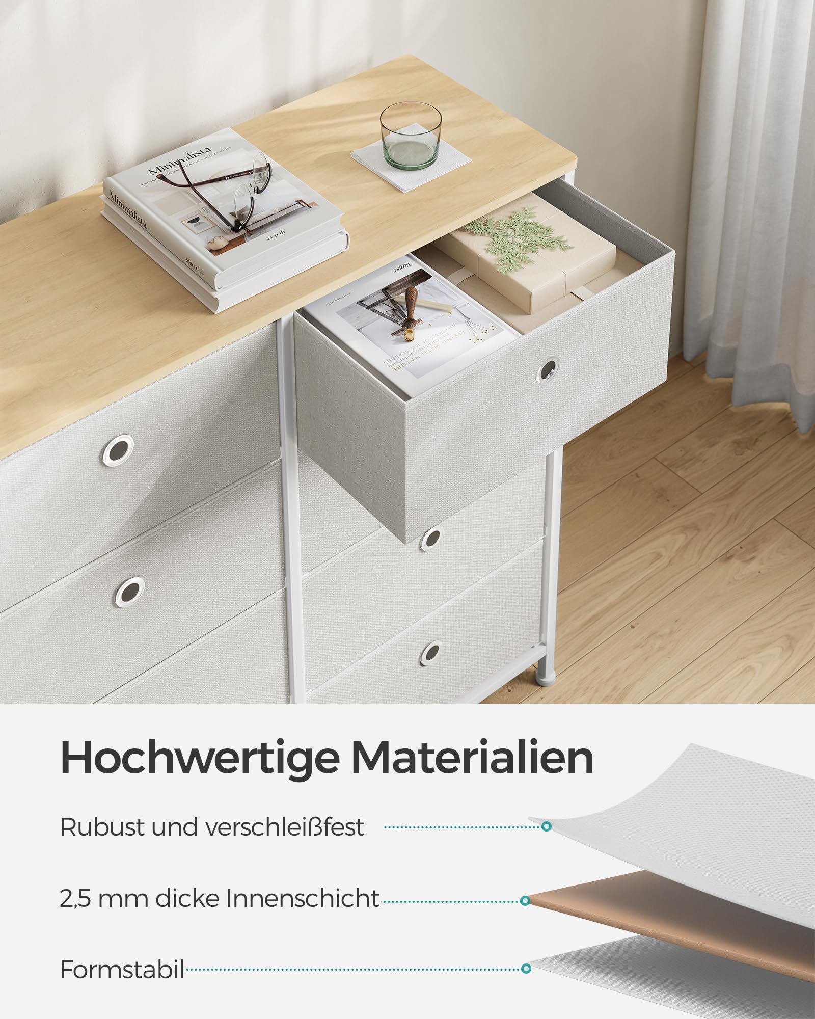 songmics-kommode-lts024w57-8-stoffschubladen-metallrahmen-cremewei-eiche image 5